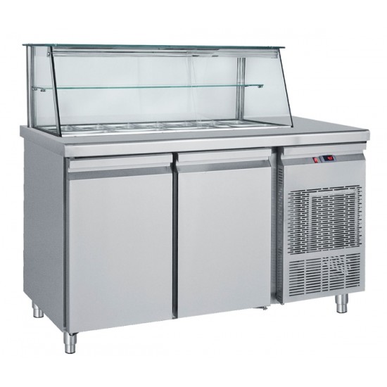 ΨΥΓΕΙΟ ΣΑΛΑΤΩΝ ΜΕ ΒΙΤΡΙΝΑ ΜΕ 2 ΠΟΡΤΕΣ SM 155 ΤΙΜΗ